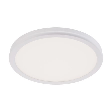 DWELED Geos 10in LED Round Low-Profile Flush Mount 2700K in White FM-46